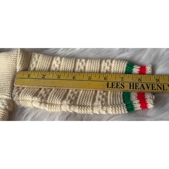 Vintage Baby Hooded Sweater Size 12 Mo. Cream Knit 100% Acrylic Fiber Made In U. - Picture 11 of 11
